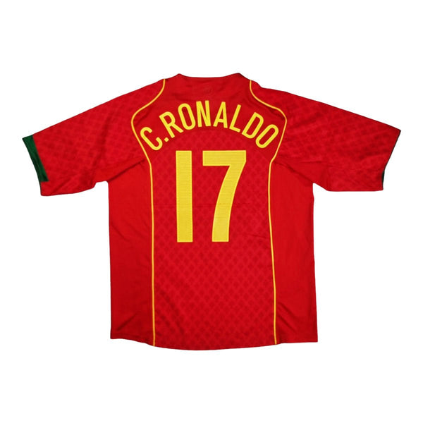 2004 Portugal Home Football Shirt (L) Nike #17 Ronaldo