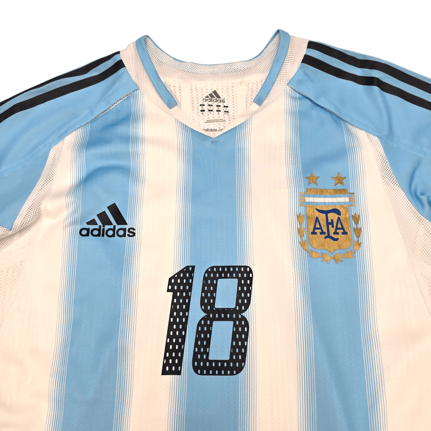 2004/05 Argentina Home Football Shirt (M) Adidas #18 Messi (Player Version)
