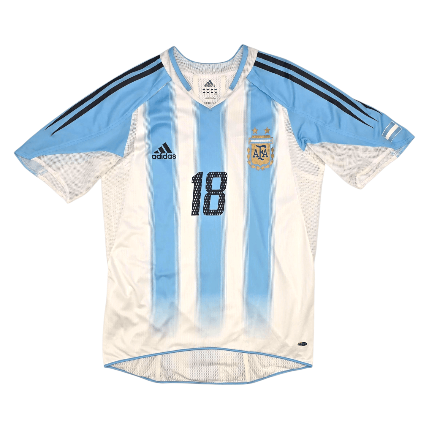 2004/05 Argentina Home Football Shirt (M) Adidas #18 Messi (Player Version)
