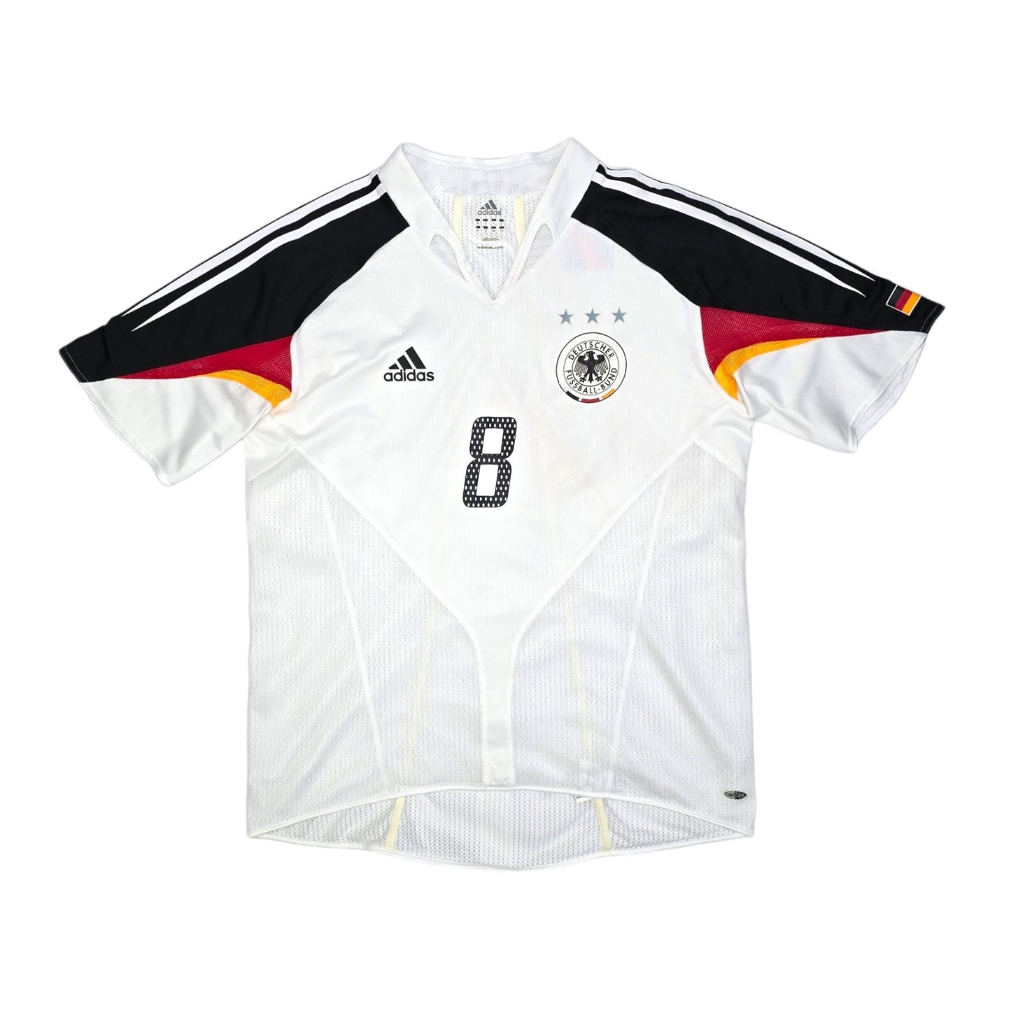 2004/05 Germany Home Football Shirt (L) Adidas #8 Hamann (Player Version)