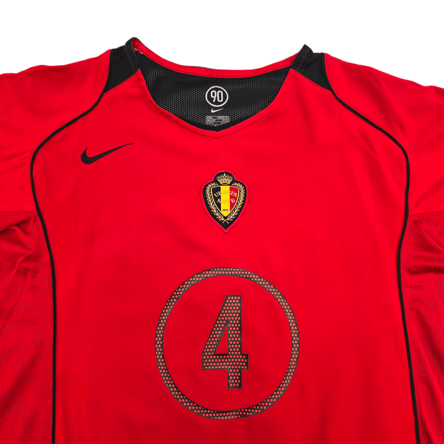 2004/06 Belgium Home Football Shirt (L) Nike #4 Van Buyten