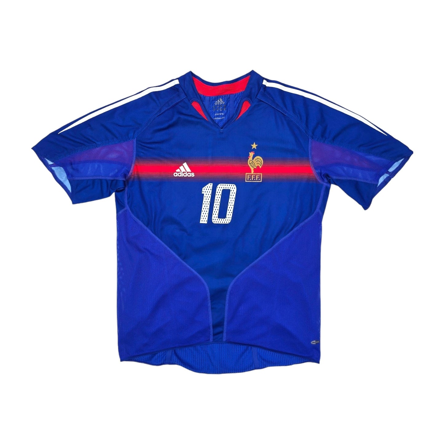 2004/06 France Home Football Shirt (L) Adidas #10 Zidane (Player Version)