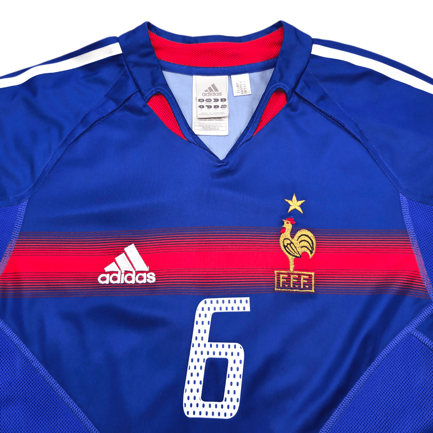 2004/06 France Home Football Shirt (S) Adidas #6 Makelele