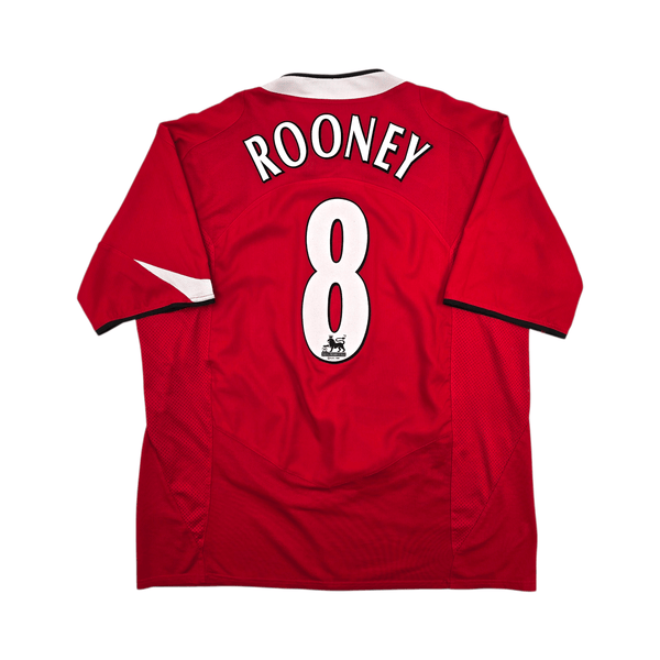 2004/06 Manchester United Home Football Shirt (XL) Nike #8 Rooney