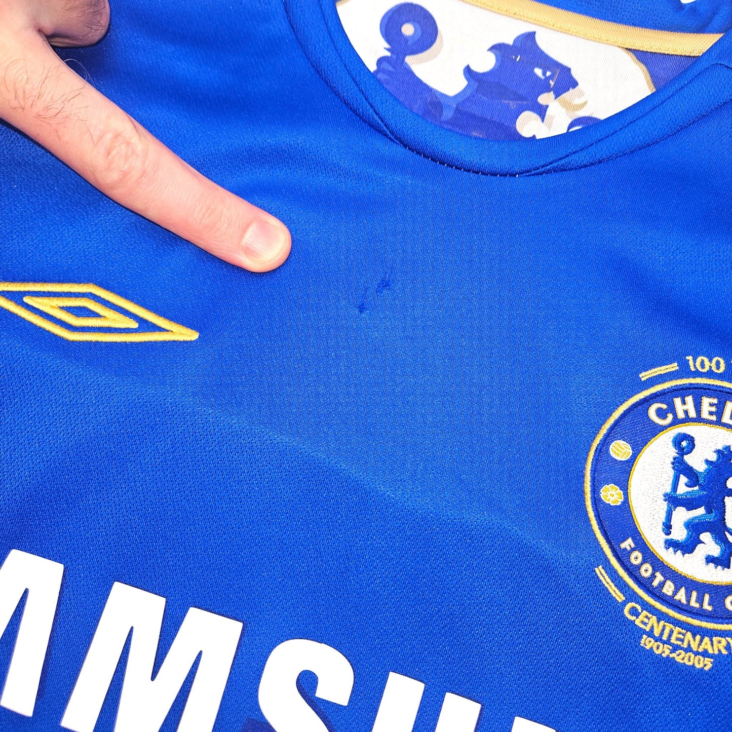 2005/06 Chelsea Home Football Shirt (S) Umbro #16 Robben (Centenary)