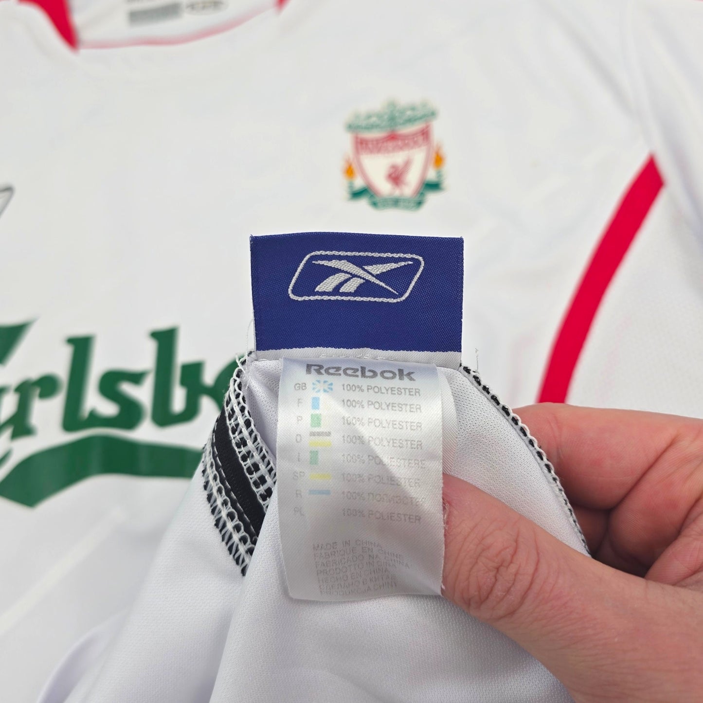 2005/06 Liverpool Away Football Shirt (M) Reebok #15 Crouch