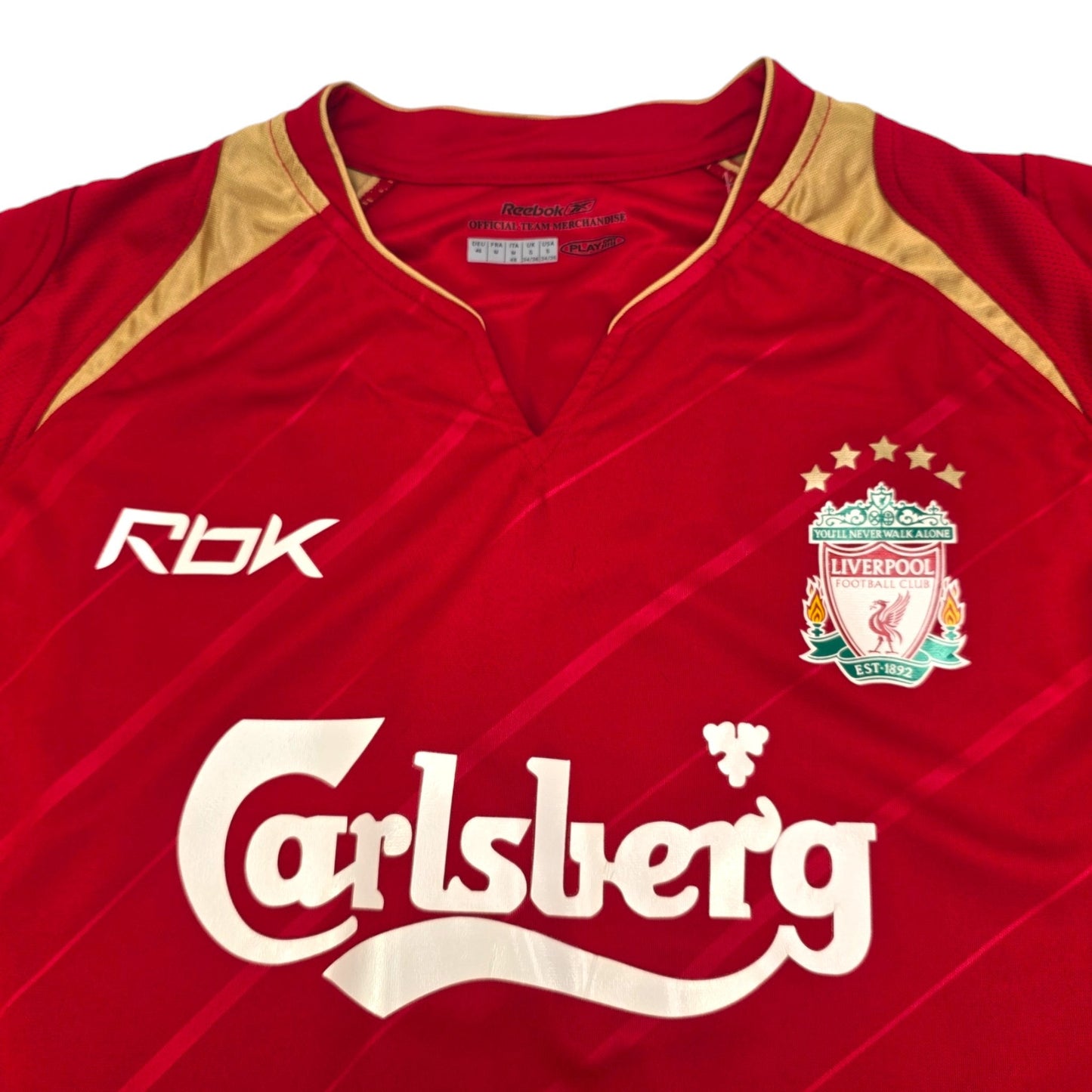 2005/06 Liverpool Home Football Shirt (M) Reebok #8 Gerrard (UCL)
