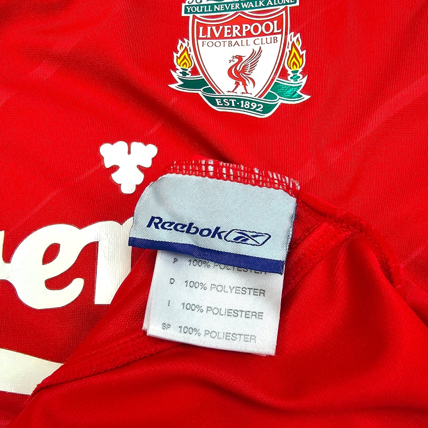 2005/06 Liverpool Home Football Shirt (M) Reebok #8 Gerrard (UCL)