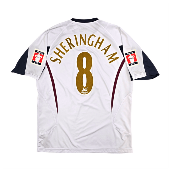 2005/06 West Ham United Away Football Shirt (L) Reebok #8 Sheringham (FA Cup)