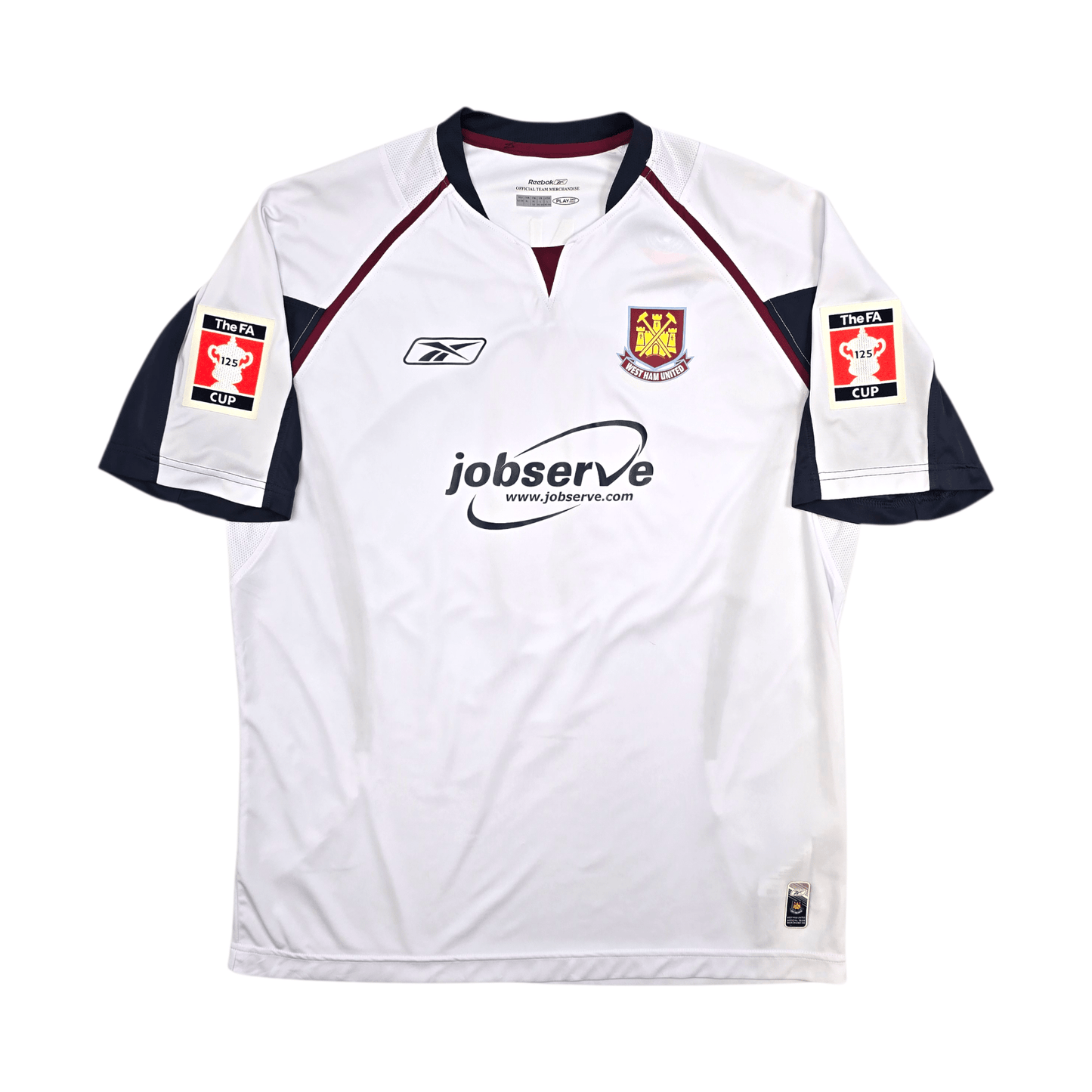 2005/06 West Ham United Away Football Shirt (L) Reebok #8 Sheringham (FA Cup)