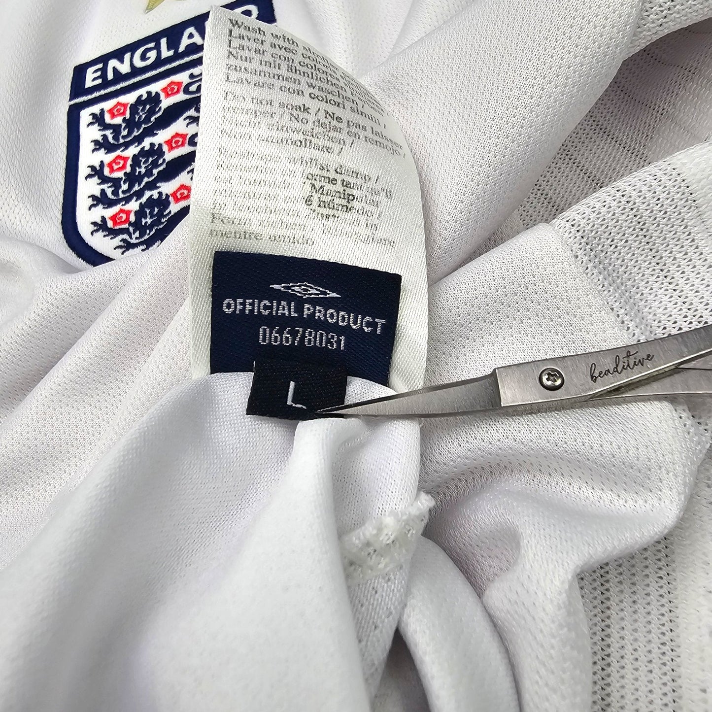 2005/07 England Home Football Shirt (L) Umbro #7 Beckham