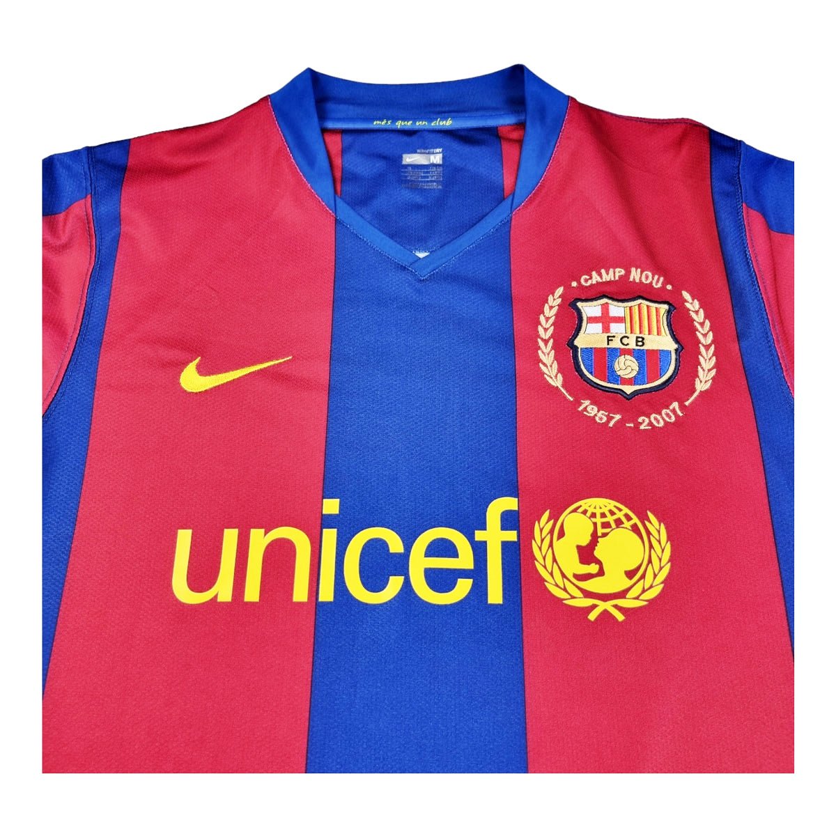 2006/07 Barcelona Home Football Shirt (M) Nike #7 Larsson