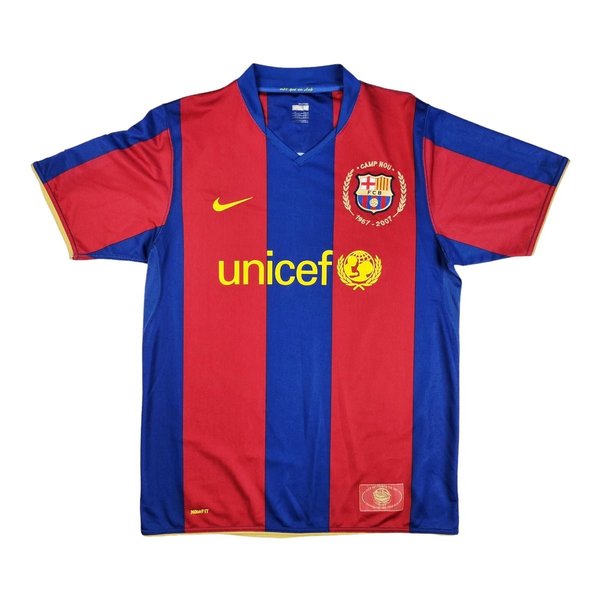 2006/07 Barcelona Home Football Shirt (M) Nike #7 Larsson
