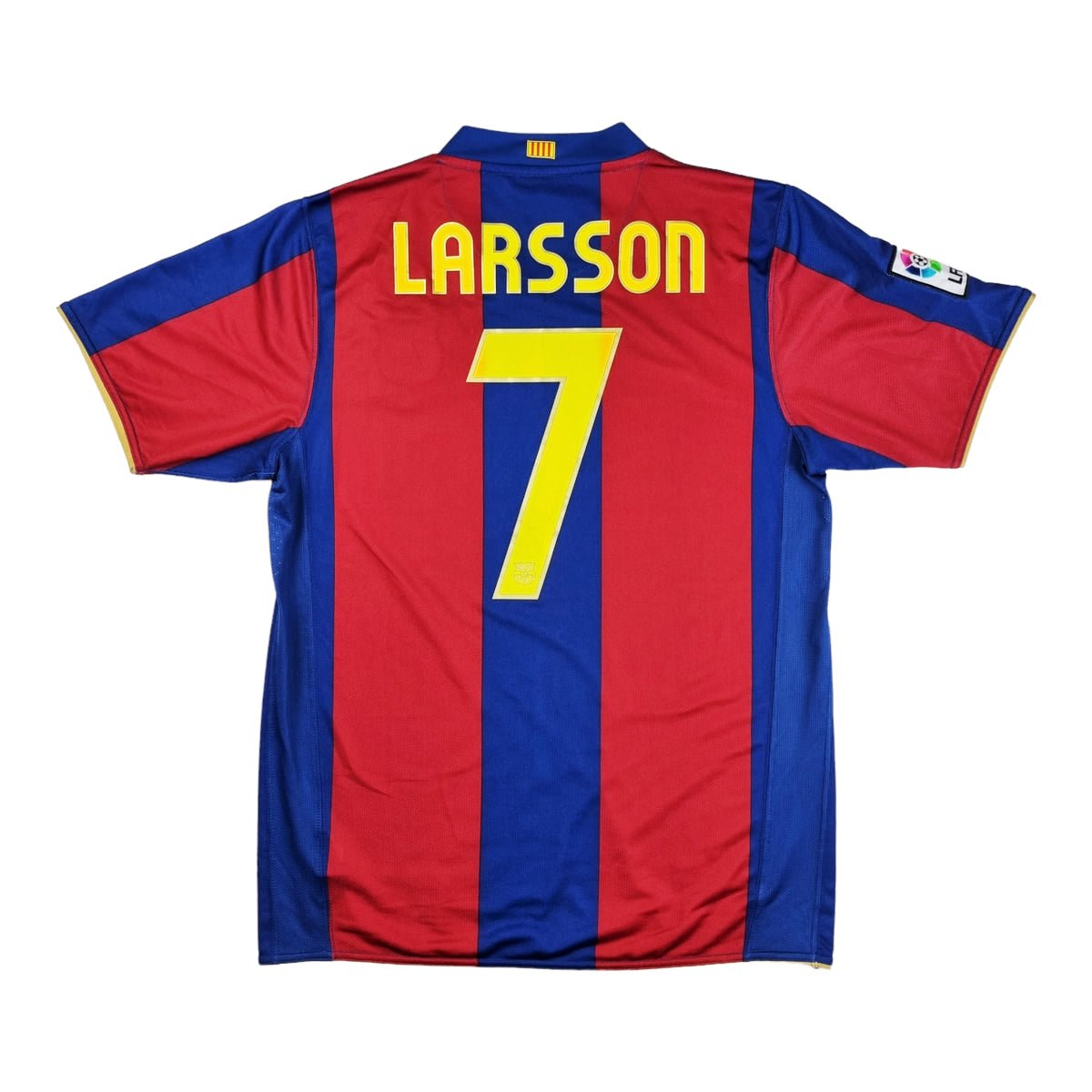 2006/07 Barcelona Home Football Shirt (M) Nike #7 Larsson