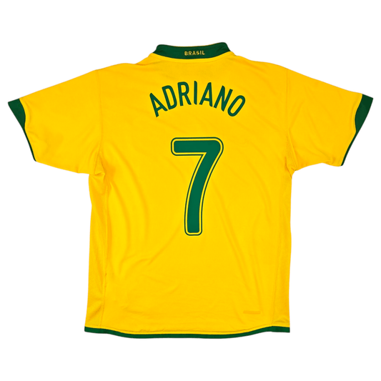 2006/08 Brazil Home Football Shirt (M) Nike #7 Adriano