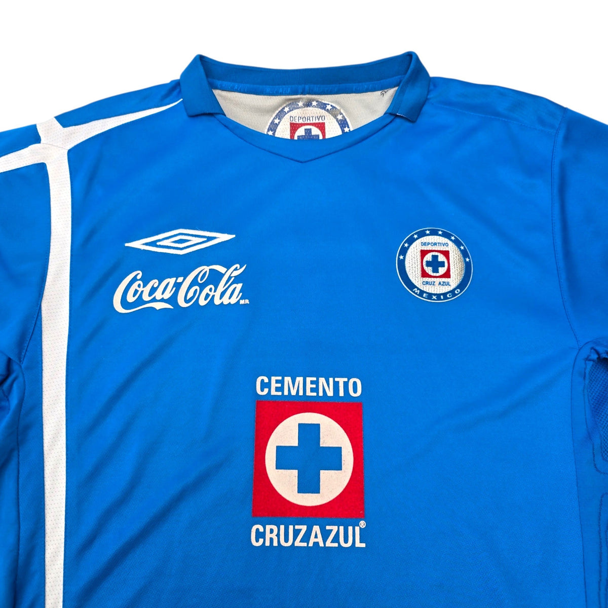 2006/08 Cruz Azul Home Football Shirt (M) Umbro #19 C. Delgardo