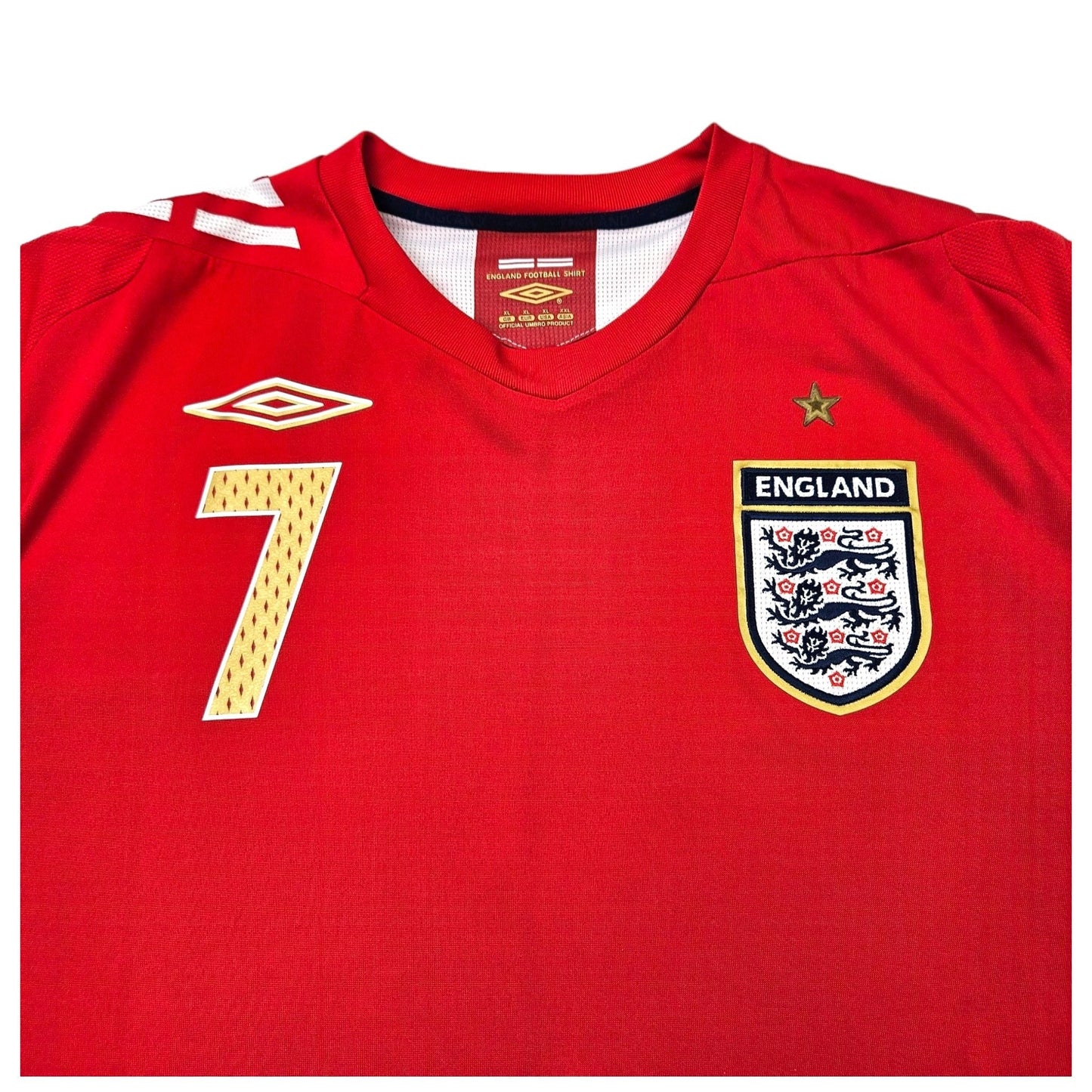 2006/08 England Away  Football Shirt (XL) Umbro #7 Beckham