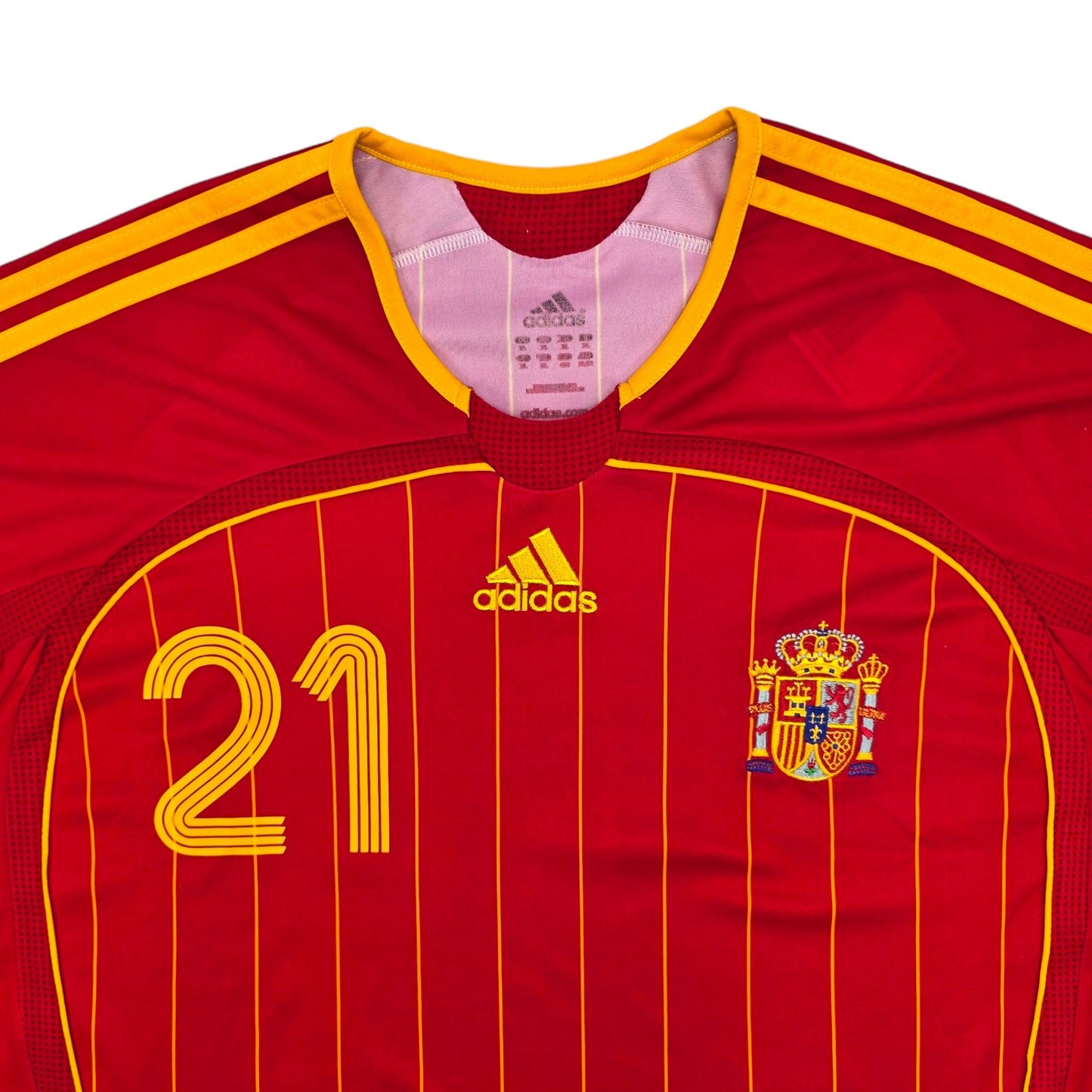 2006/08 Spain Home Football Shirt (XL) Adidas #21 David Villa