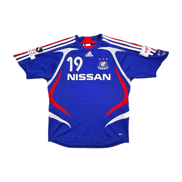 2007 Yokohama Marinos Home Football Shirt (L) Adidas # 19 (Inui)