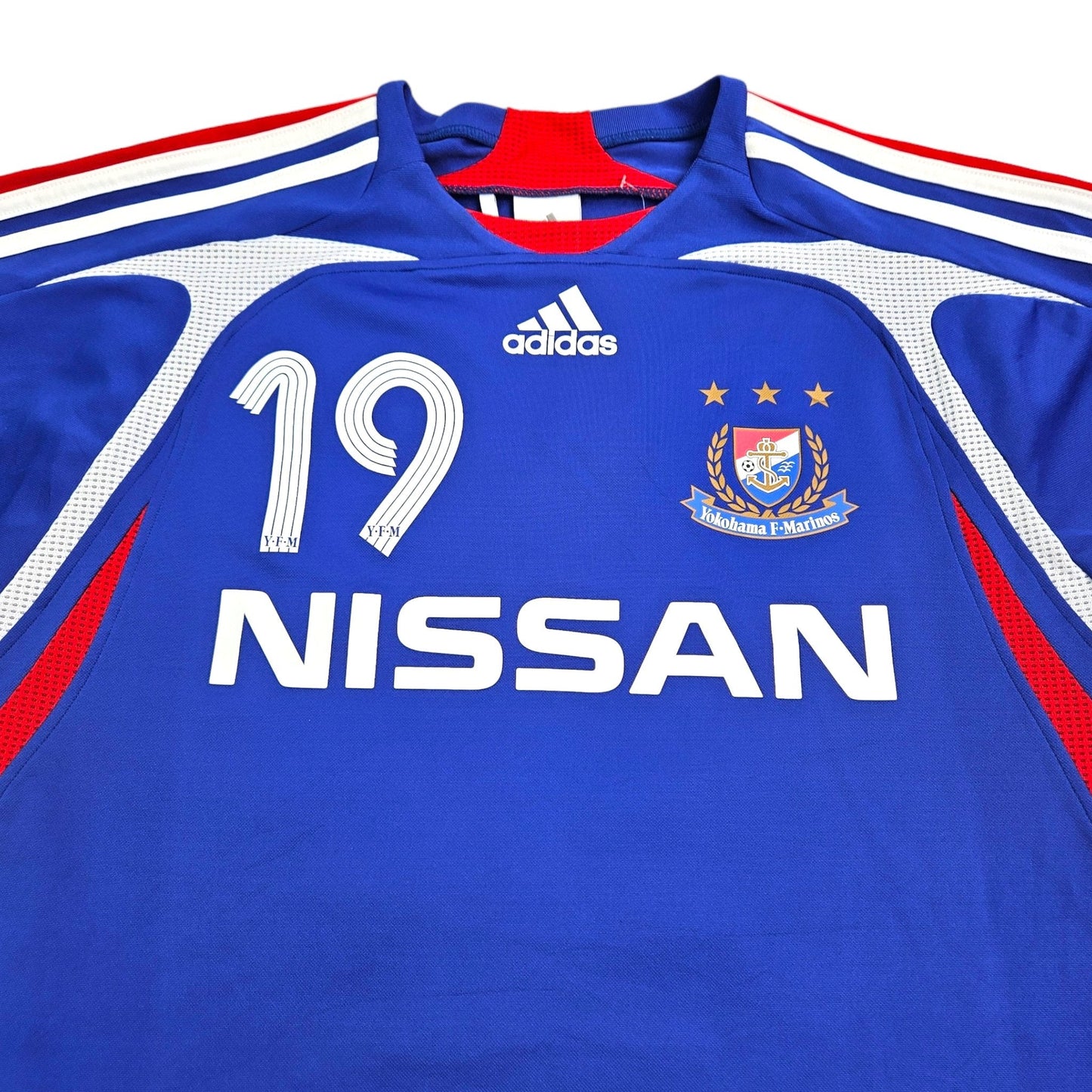 2007 Yokohama Marinos Home Football Shirt (L) Adidas # 19 (Inui)