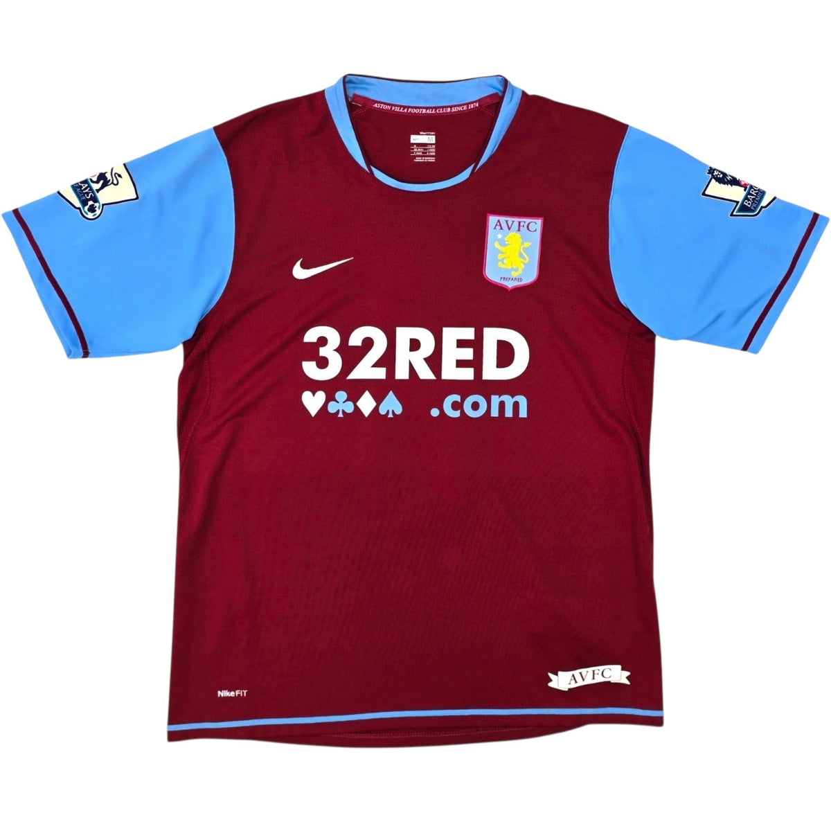 2007/08 Aston Villa Home Football Shirt (M) Nike #6 Barry