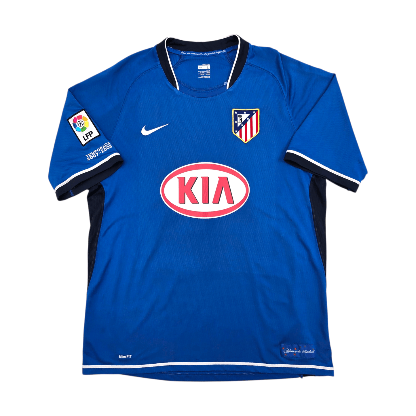 2007/08 Atletico Madrid Away Football Shirt (L) Nike #10 Kun Aguero