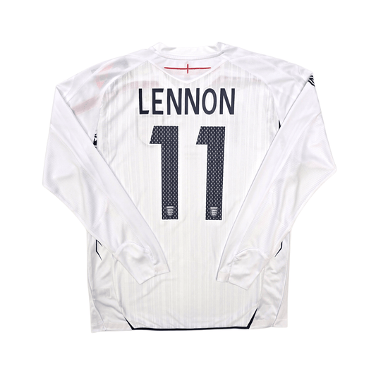 2007/09 England Home Football Shirt (L) Umbro #11 Lennon