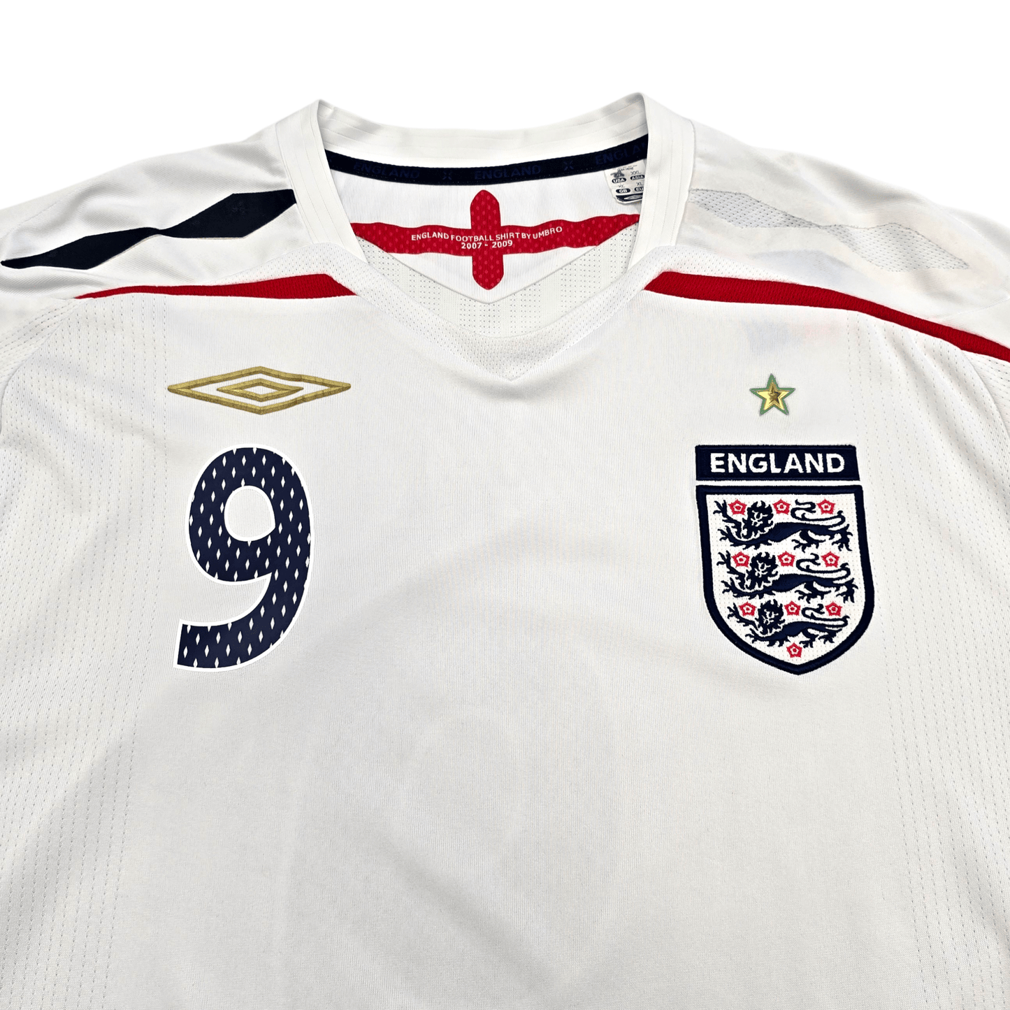 2007/09 England Home Football Shirt (XL) Umbro #9 Rooney