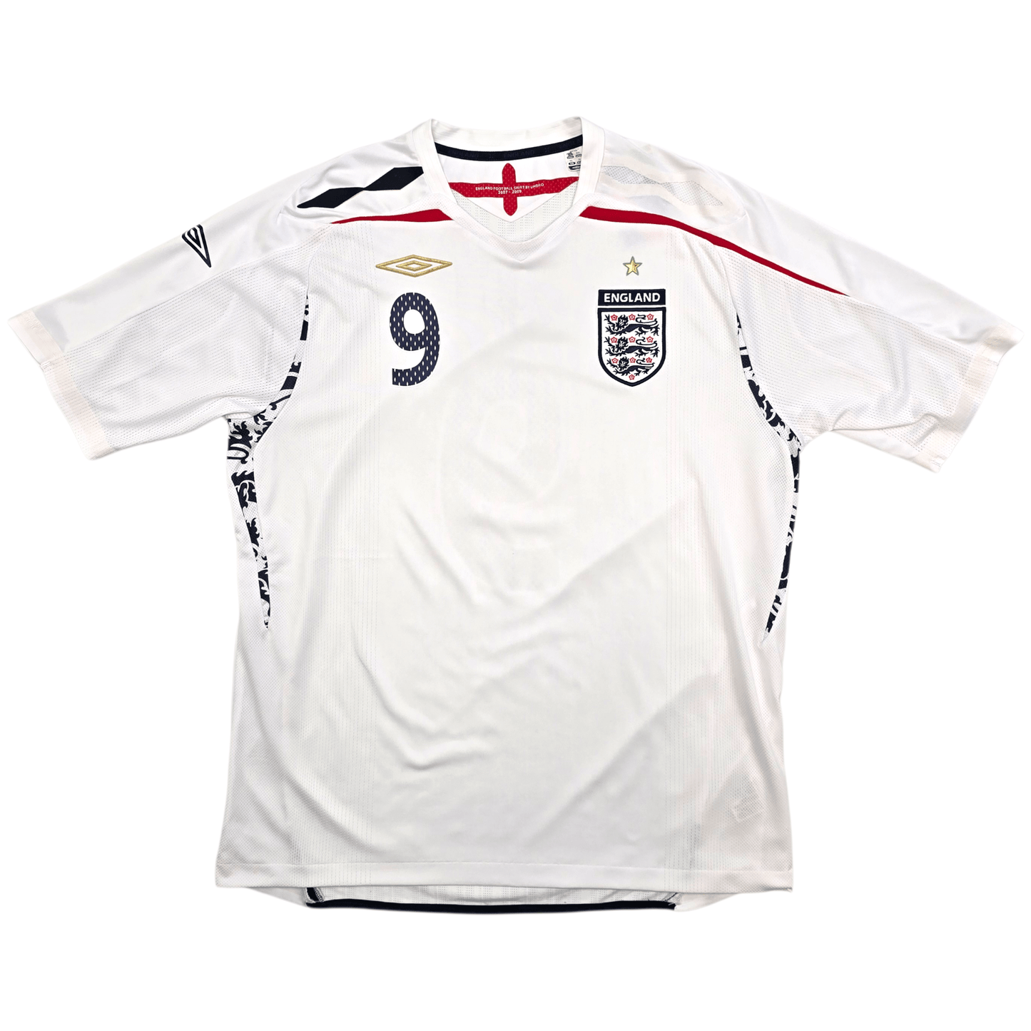 2007/09 England Home Football Shirt (XL) Umbro #9 Rooney