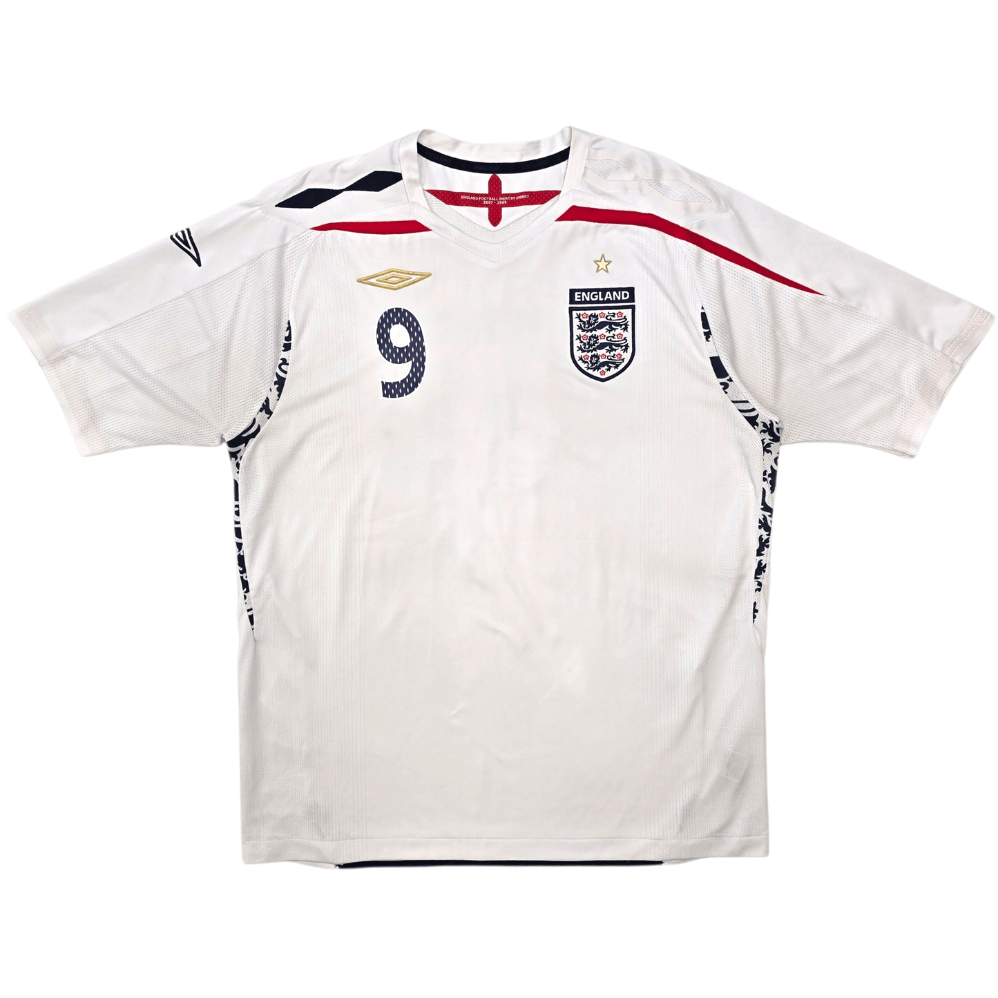 2007/09 England Home Football Shirt (XL) Umbro #9 Rooney