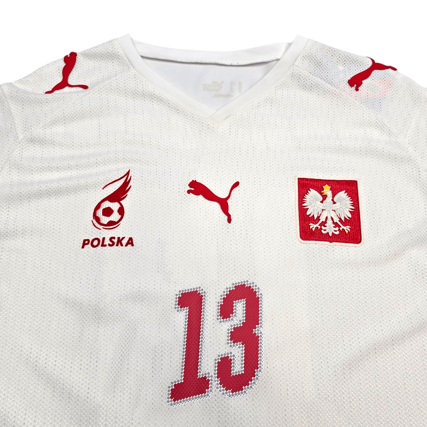 2007/09 Poland Home Football Shirt (L) Puma #13 Lewandowski