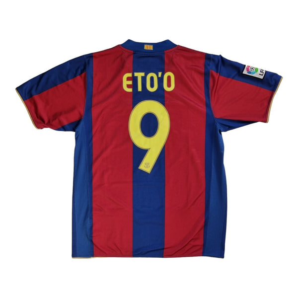 2007/08 Barcelona Home Football Shirt (M) Nike #9 Eto'o