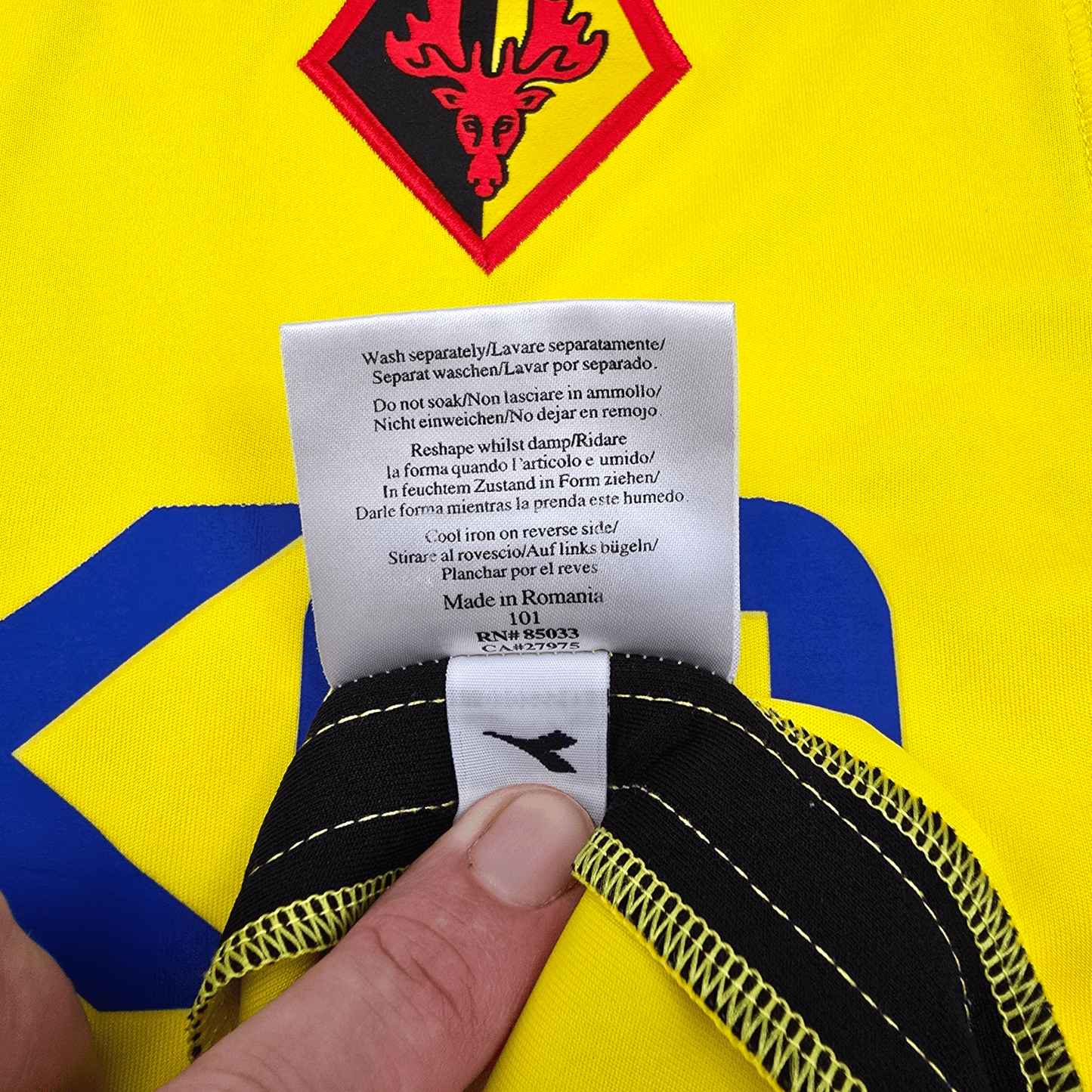 2008/09 Watford Home Football Shirt (L) Diadora #8 Eustace (EFL)