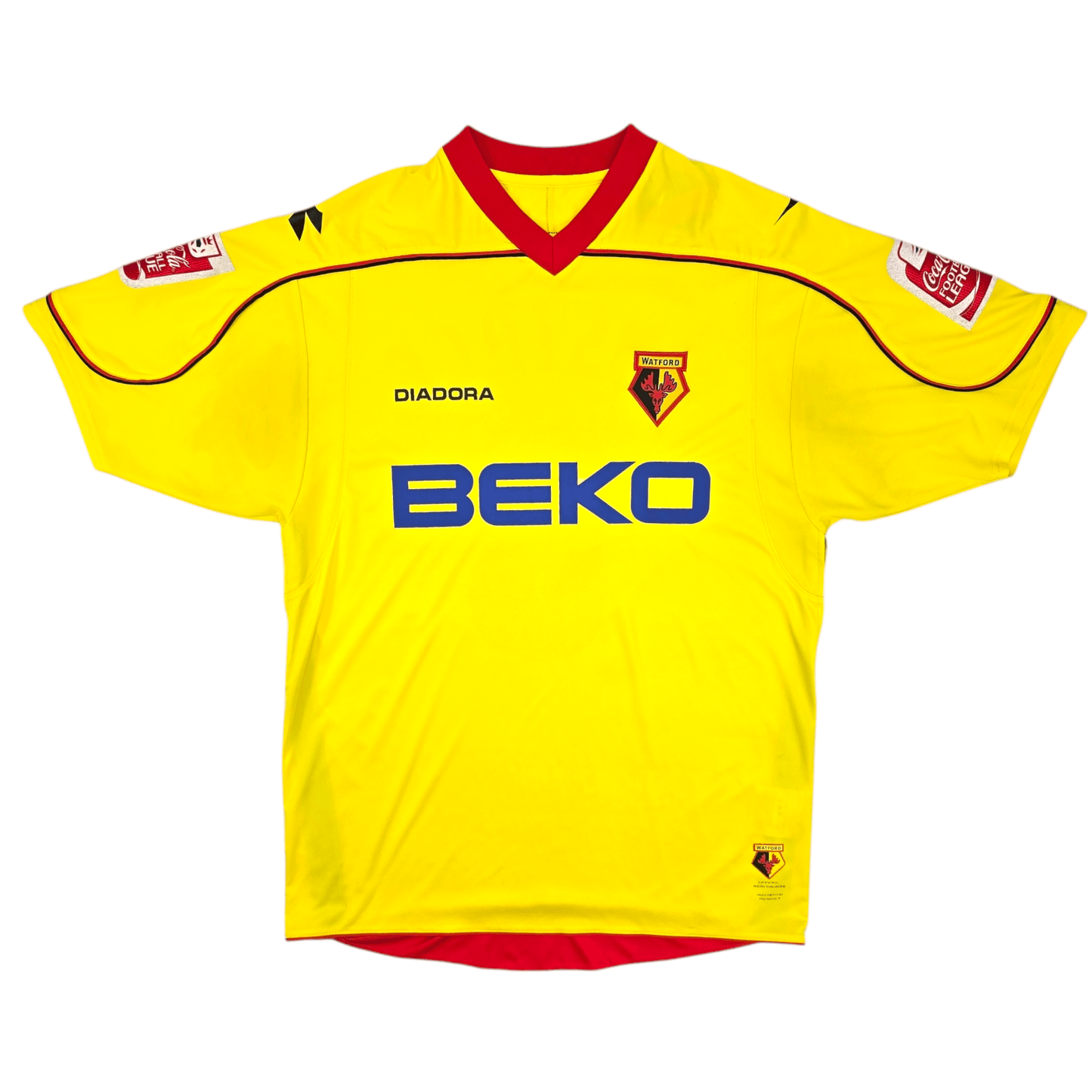 2008/09 Watford Home Football Shirt (L) Diadora #8 Eustace (EFL)