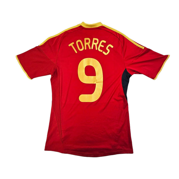 2009 Spain Home Football Shirt (S) Adidas #9 Torres