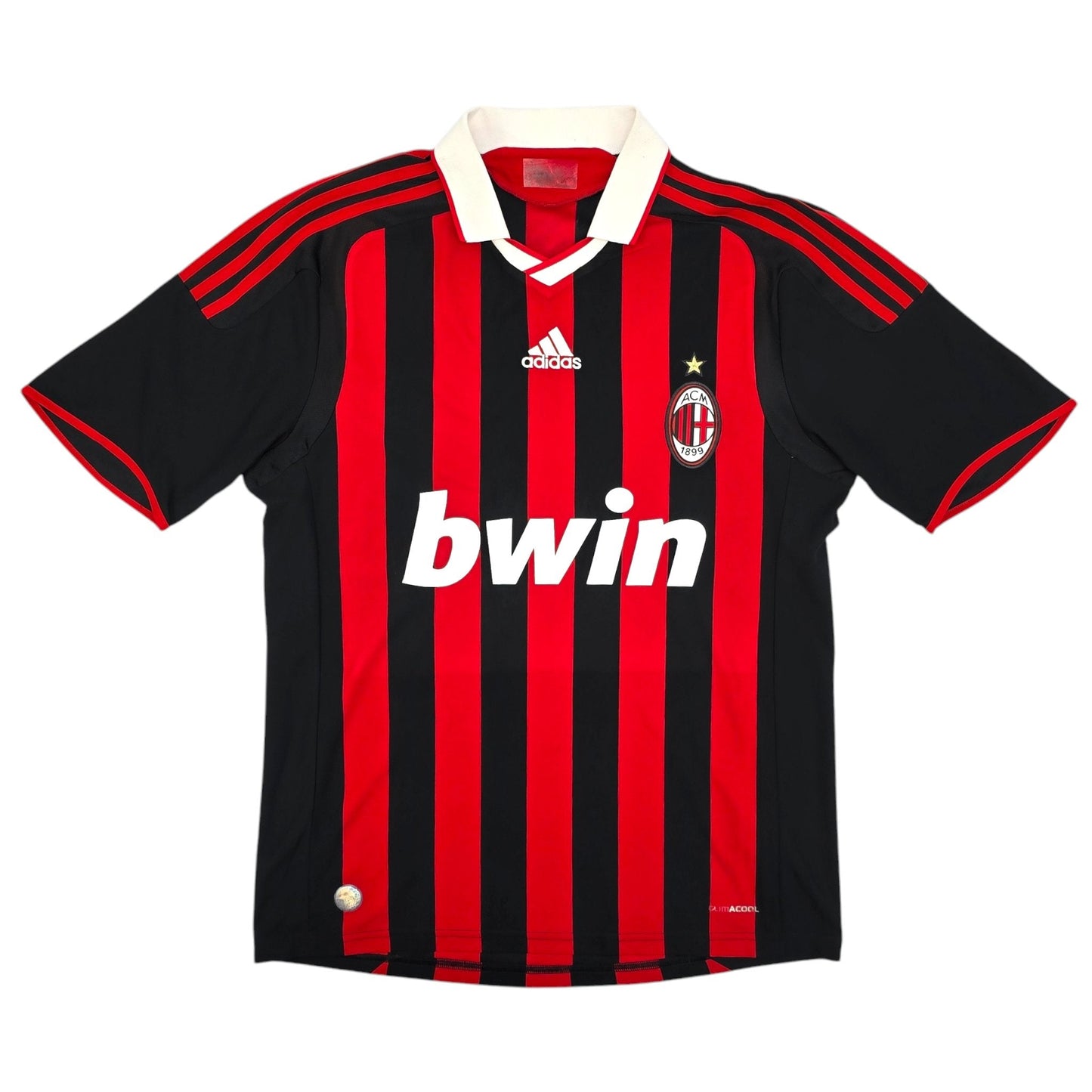 2009/10 AC Milan Home Football Shirt (L) Adidas #80 Ronaldinho