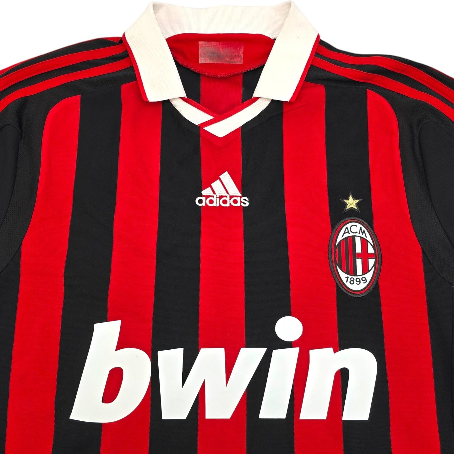 2009/10 AC Milan Home Football Shirt (L) Adidas #80 Ronaldinho
