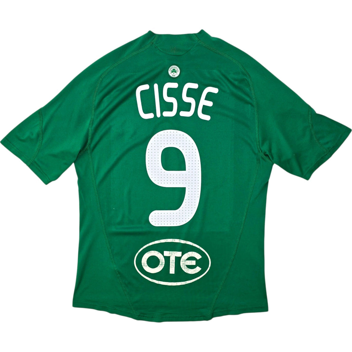 2009/10 Panathinaikos Home Football Shirt (M) Adidas #9 Cisse