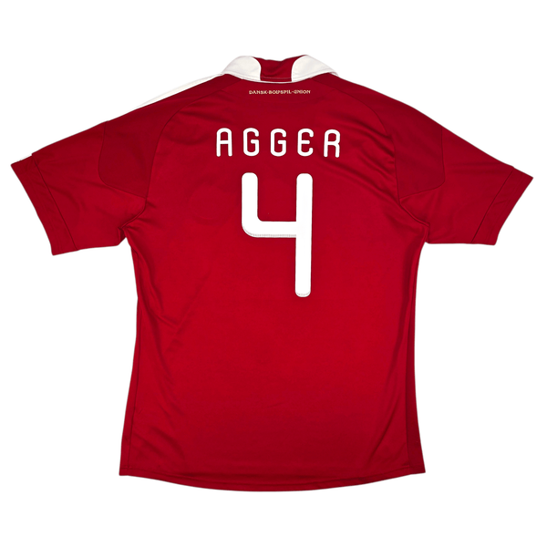 2010/11 Denmark Home Football Shirt (XL) Adidas #4 Agger