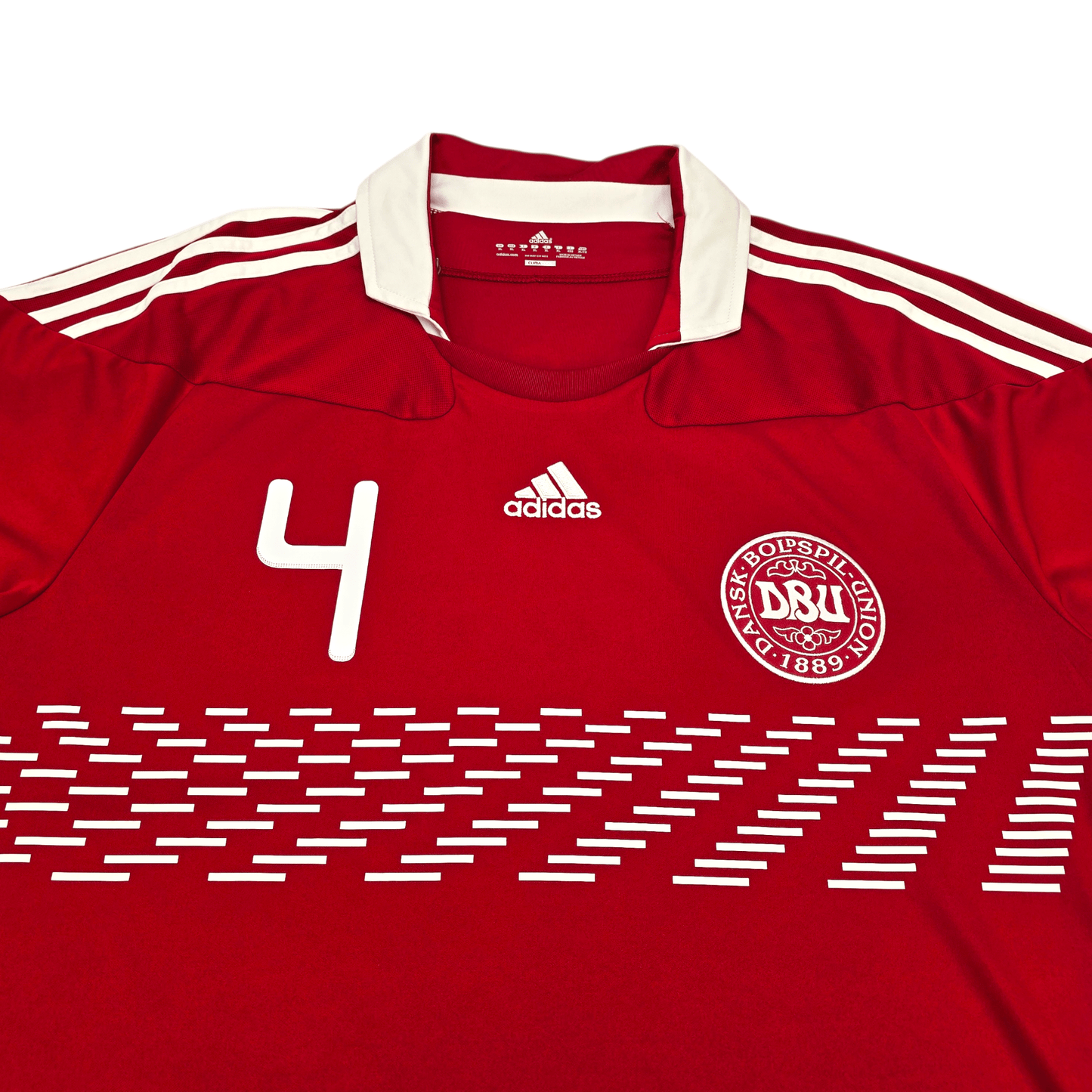 2010/11 Denmark Home Football Shirt (XL) Adidas #4 Agger