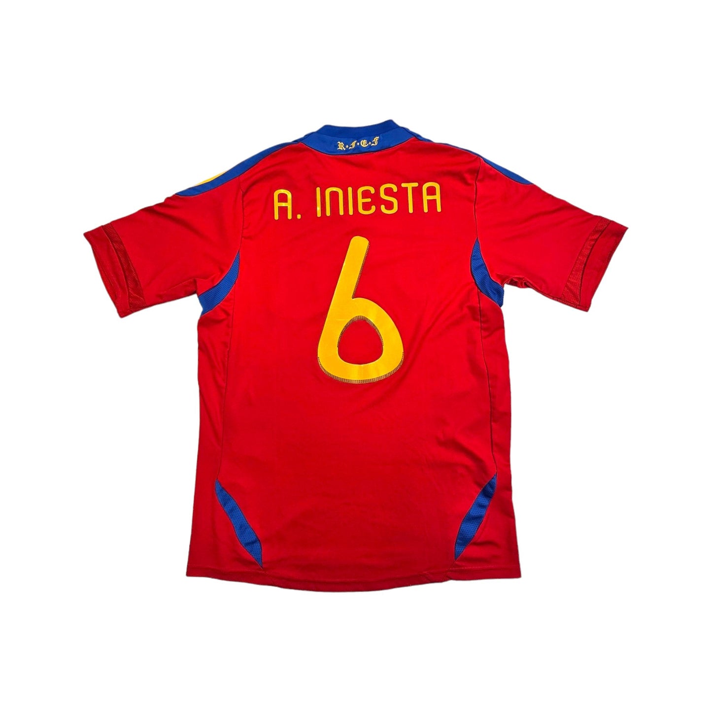 2010/11 Spain Home Football Shirt (L) Adidas # 6 Iniesta