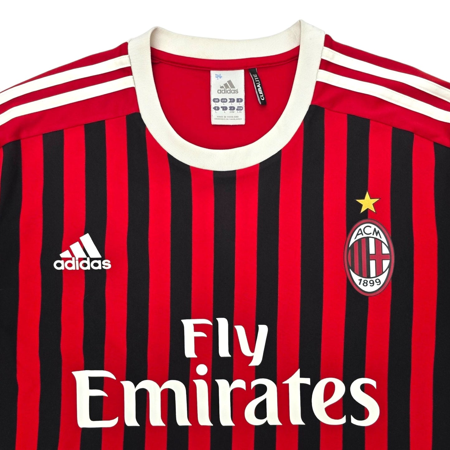 2011/12 AC Milan Home Football Shirt (L) Adidas #11 Ibrahimovic