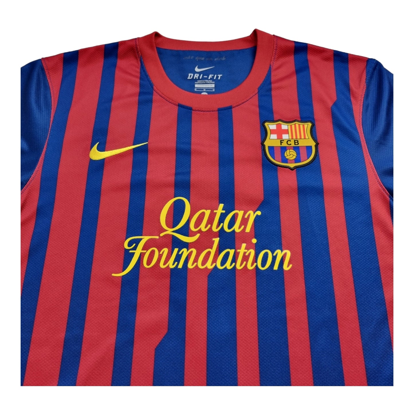 2011/12 Barcelon Home Football Shirt (M) Nike #7 Villa