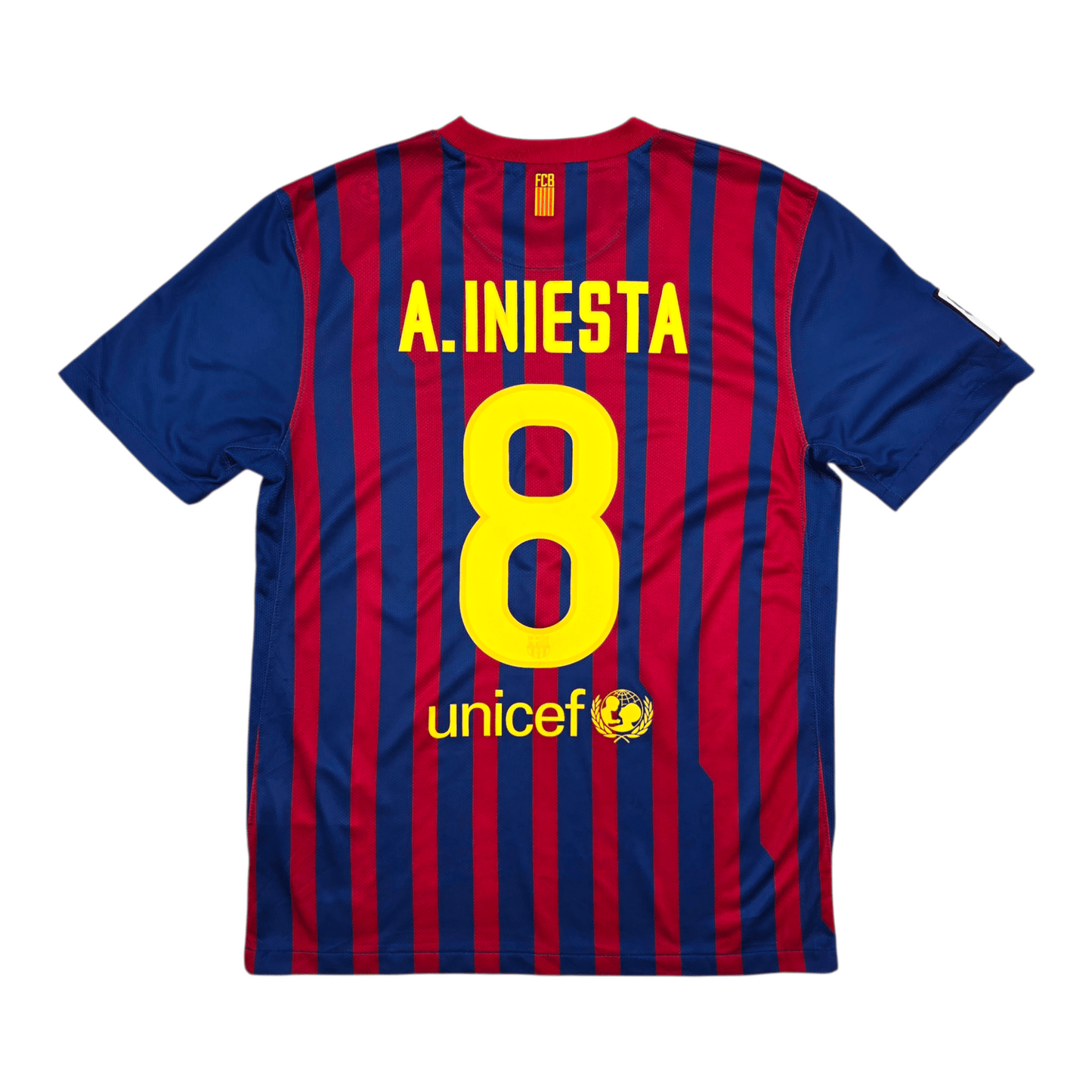 2011/12 Barcelona Home Football Shirt (M) Nike #8 A.Iniesta