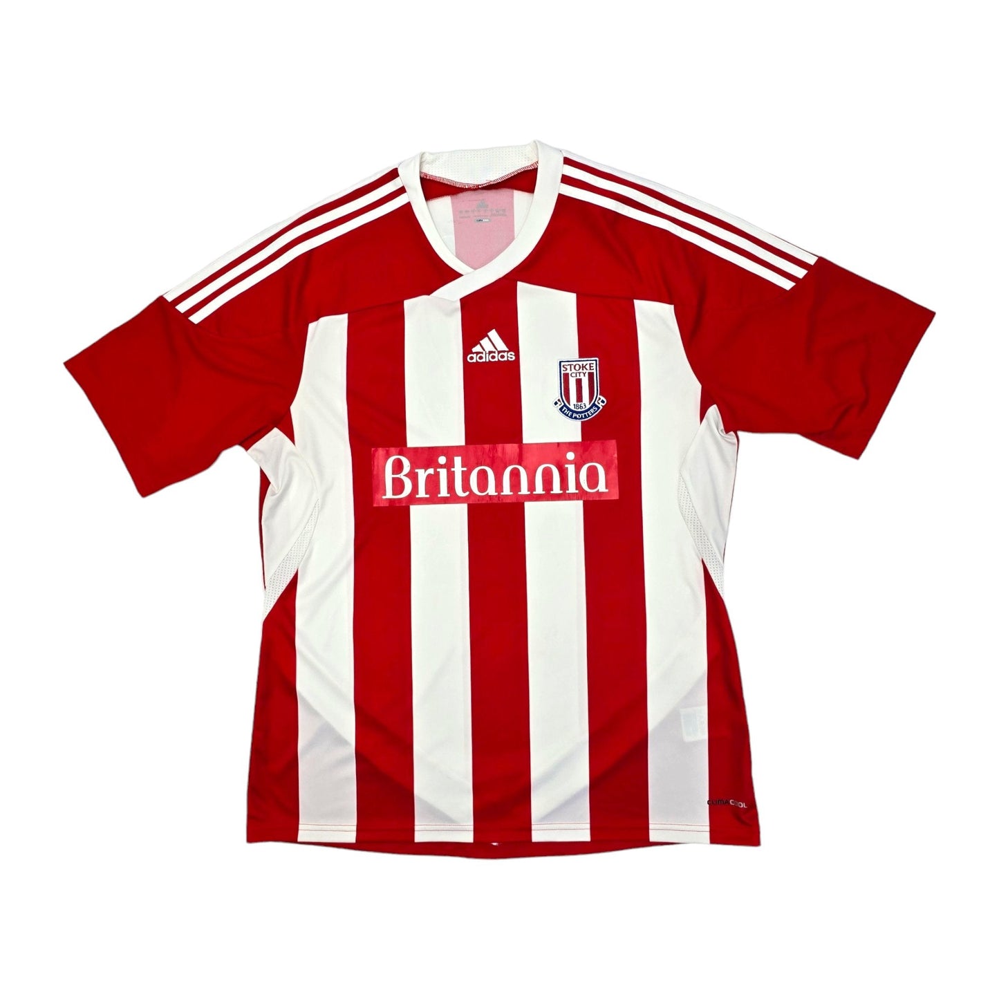 2011/12 Stoke City Home Football Shirt (L) Adidas #24 Delap