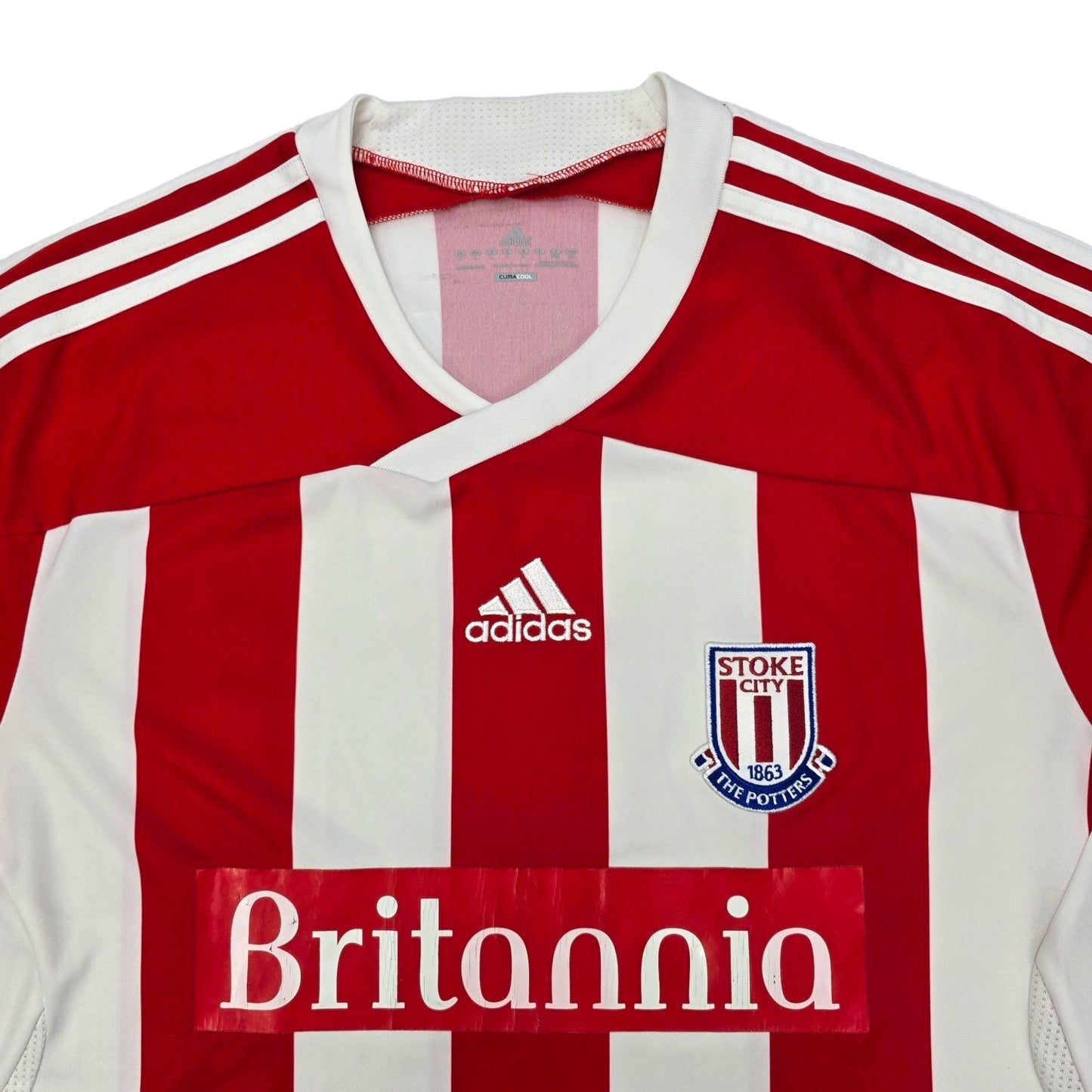 2011/12 Stoke City Home Football Shirt (L) Adidas #24 Delap