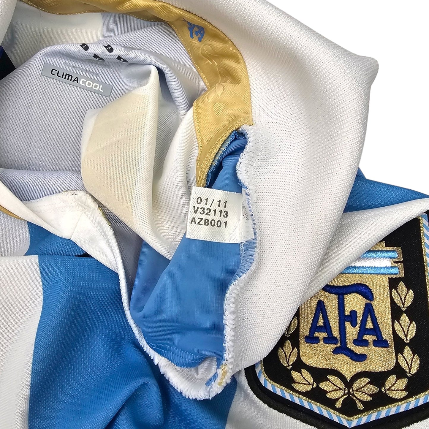 2011/13 Argentina Home Football Shirt (M) Adidas (Player Version/TechFit)