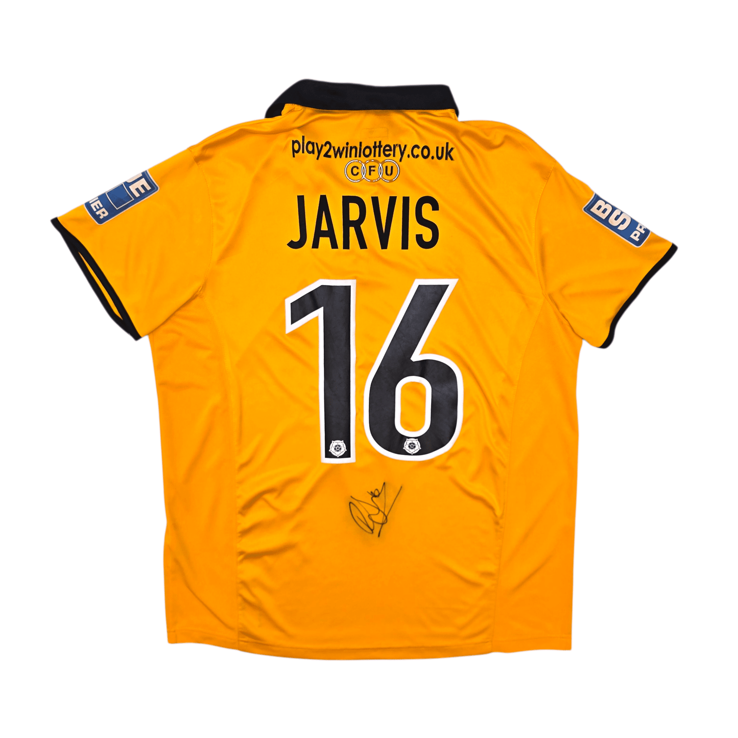 2012/13 Cambridge United Home Football Shirt (L) Burrda #16 Jarvis (Matchworn/Signed)
