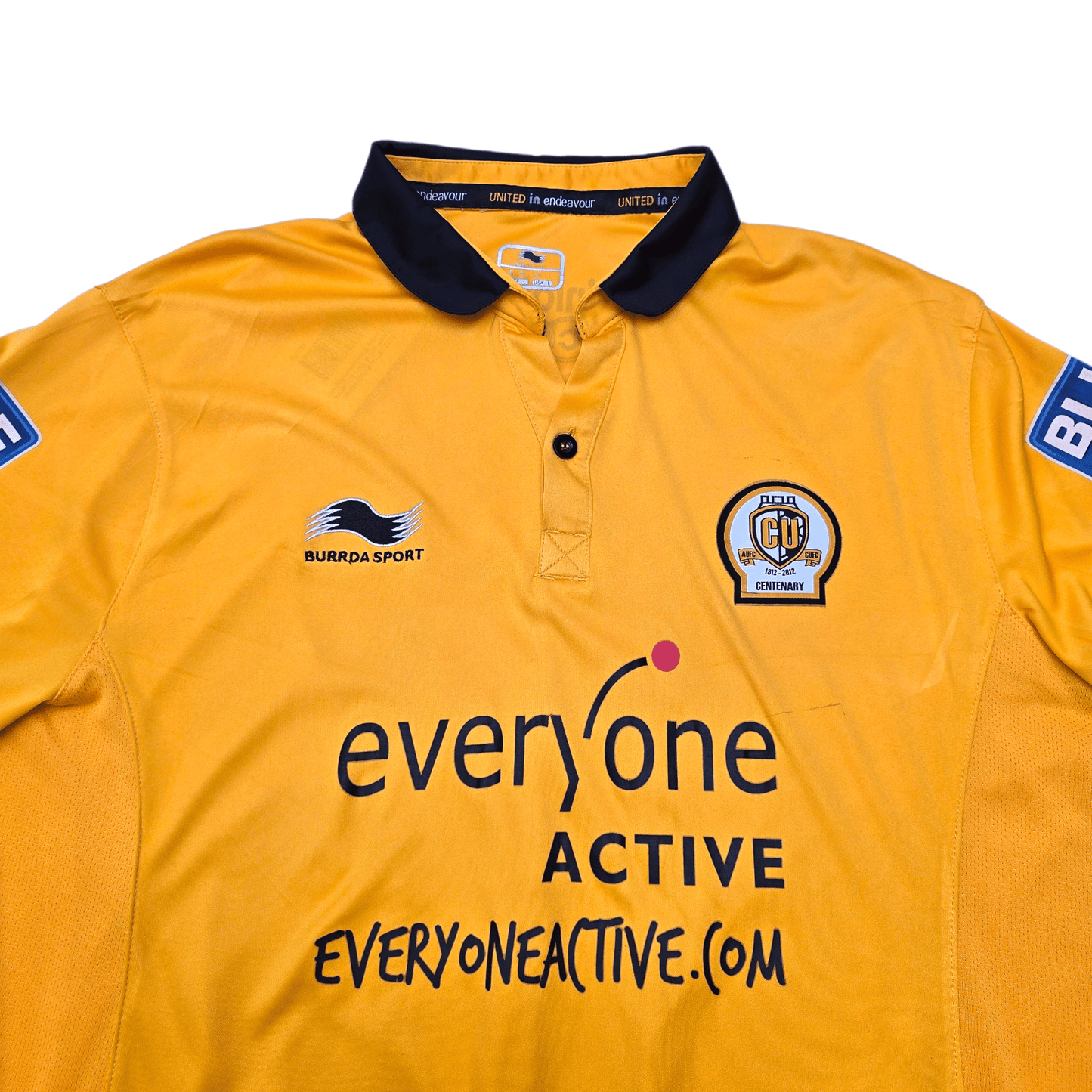2012/13 Cambridge United Home Football Shirt (L) Burrda #16 Jarvis (Matchworn/Signed)