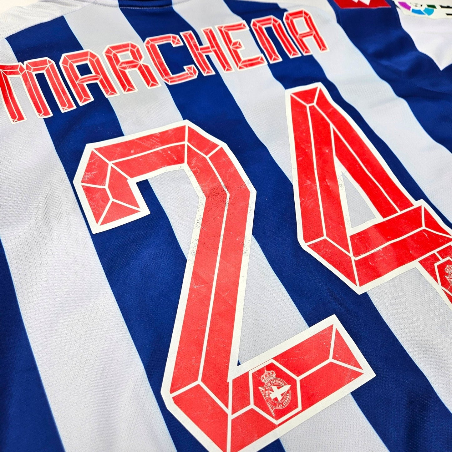 2012/13 Deportivo La Coruna Home Football Shirt (M) Lotto # 24 Marchena